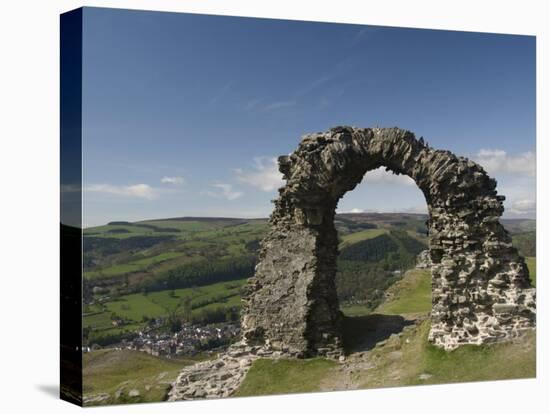 Ruins of Dinas Bran Castle and Village of Llangollen Below, Denbighshire-Richard Maschmeyer-Premier Image Canvas