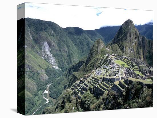 Ruins of Inca Town Site, Seen from South, with Rio Urabamba Below, Unesco World Heritage Site-Tony Waltham-Premier Image Canvas