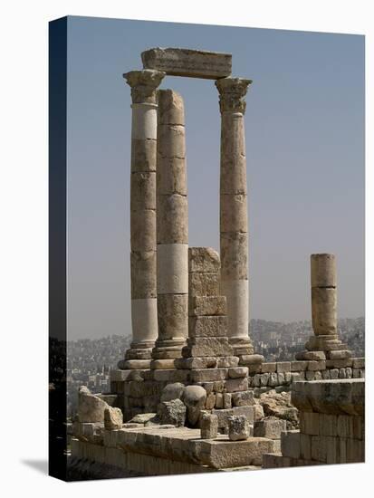 Ruins of Roman Temple of Hercules, Amman, Jordan, 162-66-null-Stretched Canvas