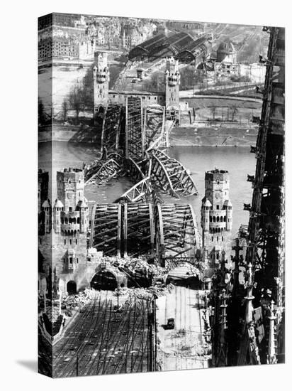 Ruins of the Hohenzollern Bridge Destroyed by Allied Air Raids-Margaret Bourke-White-Premier Image Canvas