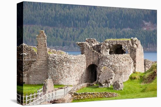 Ruins of Urquhart Castle at Loch Ness Inverness Highlands Scotland UK-vichie81-Premier Image Canvas