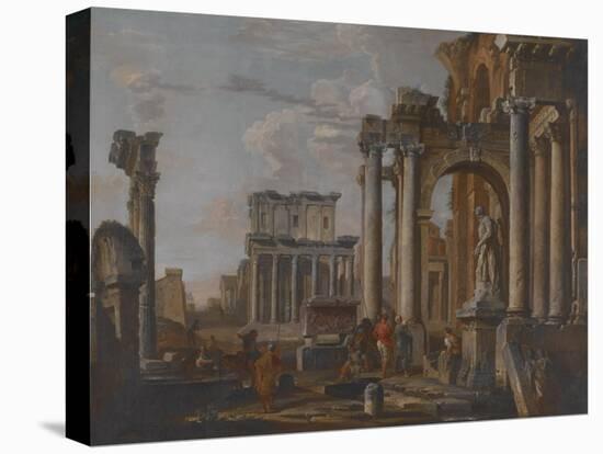 Ruins with the Temple of Antonius and Faustina, C.1727-30-Giovanni Paolo Pannini-Premier Image Canvas