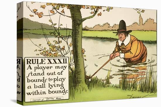 Rule XXXII: A Player May Stand out of Bounds to Play a Ball Lying Within Bounds, from Rules of Golf-Charles Crombie-Premier Image Canvas