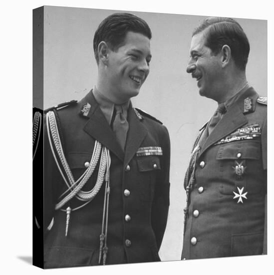 Rumanian Crown Prince Michael, Laughing with His Father King Carol II-John Phillips-Premier Image Canvas