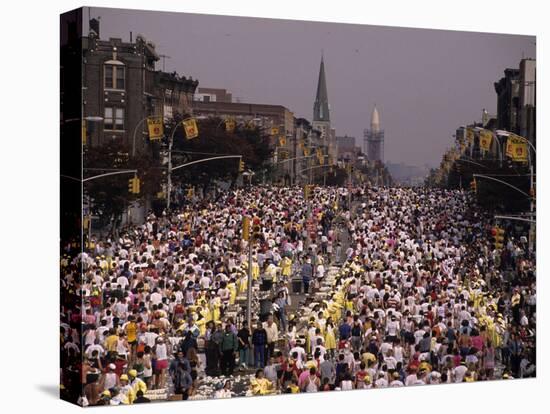 Runner on 4th Avenue in Brooklyn During the 1990 New York City Marathon-null-Premier Image Canvas