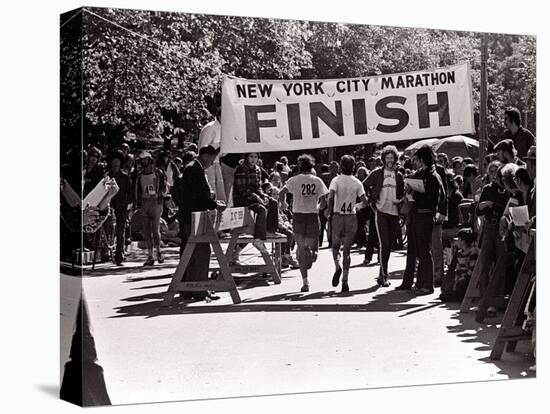 Runners Approaching the Finish Line in Central Park. During the 1972 New York City Marathon-null-Premier Image Canvas