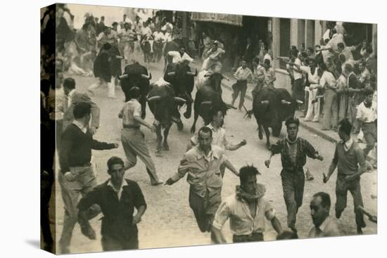 Running of the Bulls, Pamplona, Spain-null-Stretched Canvas