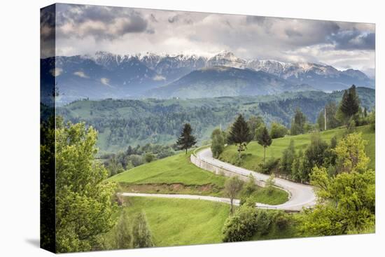 Rural Countryside and Carpathian Mountains Near Bran Castle at Pestera, Transylvania, Romania-Matthew Williams-Ellis-Premier Image Canvas