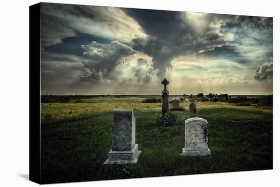 Rural Landscape with Dramatic Sky over Graveyard-null-Premier Image Canvas