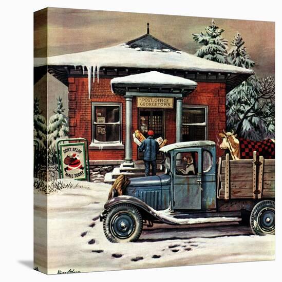 "Rural Post Office at Christmas," December 13, 1947-Stevan Dohanos-Premier Image Canvas
