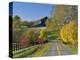 Rural Road Through Bluegrass in Autumn Near Lexington, Kentucky, USA-Adam Jones-Premier Image Canvas