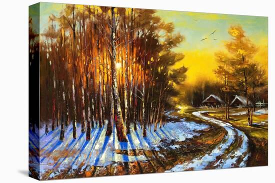 Rural Winter Landscape-balaikin2009-Stretched Canvas