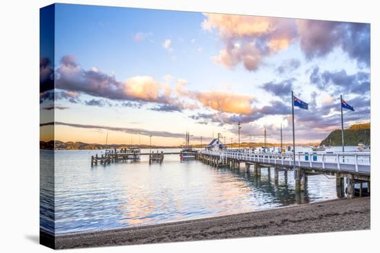Russell Pier at Sunset, Bay of Islands, Northland Region, North Island, New Zealand, Pacific-Matthew Williams-Ellis-Premier Image Canvas