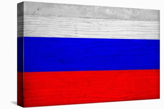 Russia Flag Design with Wood Patterning - Flags of the World Series-Philippe Hugonnard-Stretched Canvas