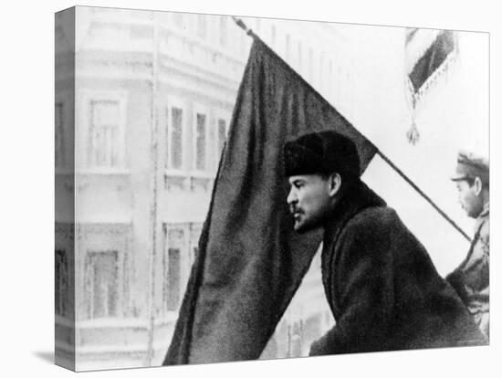 Russian Communist Leader Vladimir Lenin Speaking to Troops from Outside Balcony of Soviet Hq-null-Premier Image Canvas