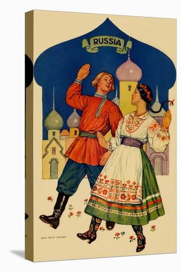 Russian Dancers In a Folk Costume-null-Stretched Canvas