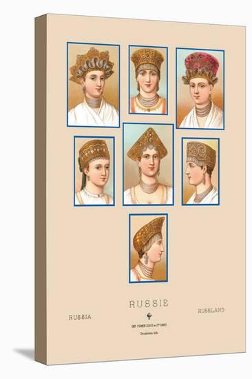 Russian Hats and Hairstyles-Racinet-Stretched Canvas