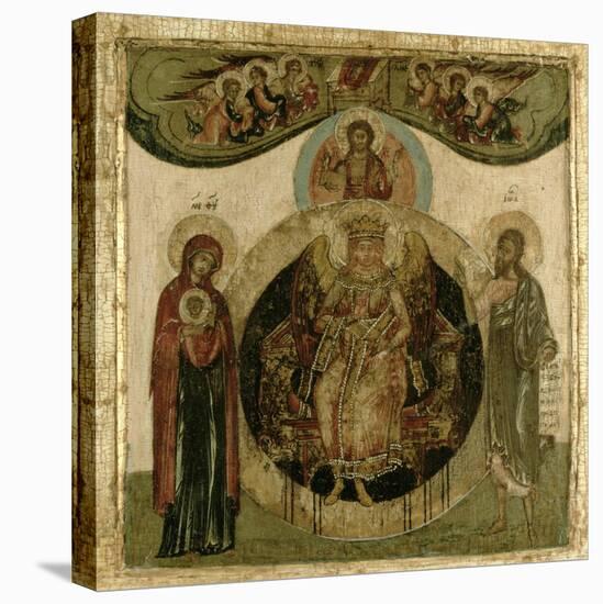 Russian Icon of Sophia, the Holy Wisdom, Enthroned in the Form of a Fiery Winged Angel, Moscow…-null-Premier Image Canvas