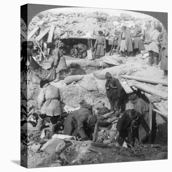 Russians Burying Japanese Dead Inside a Fort, Port Arthur, Manchuria, Russo-Japanese War, 1905-Underwood & Underwood-Premier Image Canvas