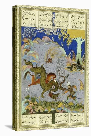 Rustem Slays the Dragon, C.1500-1540S (Gouache and Gold Paint on Buff Paper)-null-Premier Image Canvas