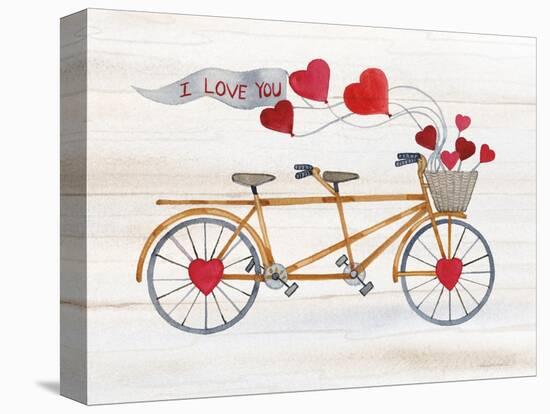 Rustic Valentine Bicycle-Kathleen Parr McKenna-Stretched Canvas