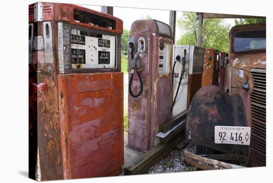Rusty Gas Pumps And Car-Mark Williamson-Premier Image Canvas
