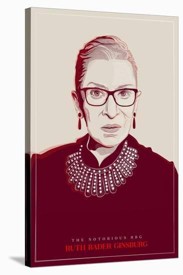 Ruth Bader Ginsburg - The Notorious RBG (Red)-null-Stretched Canvas