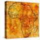 Rwanda on Actual Map of Africa-michal812-Stretched Canvas