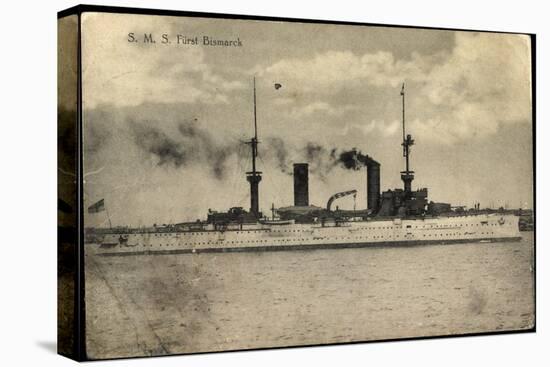 S.M.S. Fürst Bismarck, Kriegsschiff in Fahrt, Rauch-null-Premier Image Canvas