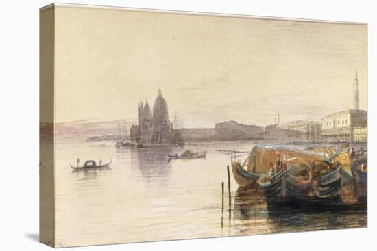 S. Maria della Salute & the Doge's Palace from across the Bacino at Sunset-Edward Lear-Premier Image Canvas