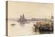 S. Maria della Salute & the Doge's Palace from across the Bacino at Sunset-Edward Lear-Premier Image Canvas