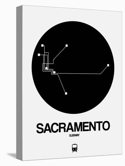 Sacramento Black Subway Map-NaxArt-Stretched Canvas