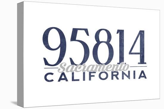 Sacramento, California - 95814 Zip Code (Blue)-Lantern Press-Stretched Canvas