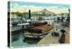 Sacramento, California - Sacramento River Shipping Scene-Lantern Press-Stretched Canvas