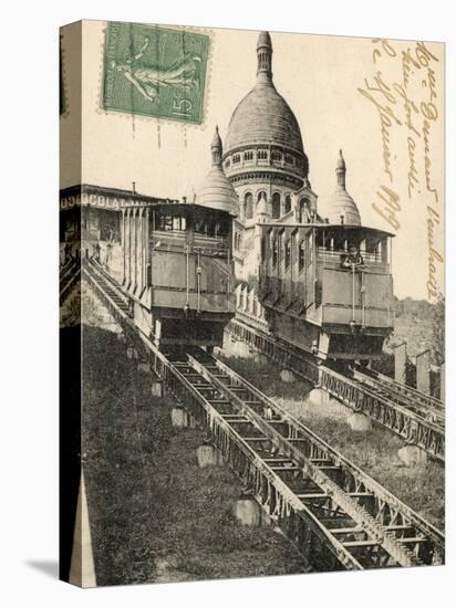 Sacre Coeur, Montmartre, with the Funiculaire-null-Premier Image Canvas