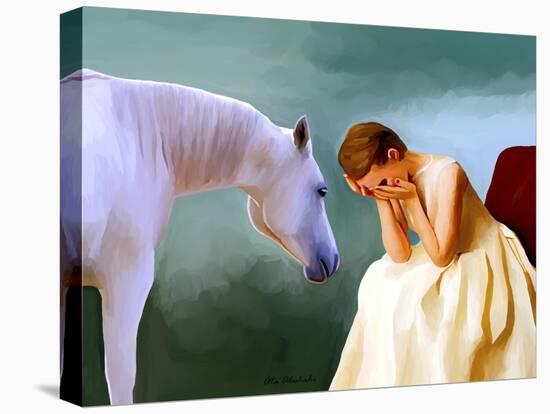 Sad Girl And Horse-Ata Alishahi-Premier Image Canvas