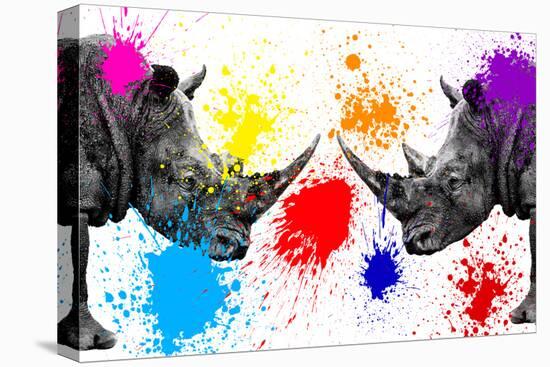 Safari Colors Pop Collection - Rhinos Face to Face III-Philippe Hugonnard-Premier Image Canvas