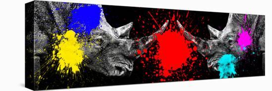 Safari Colors Pop Collection - Rhinos Face to Face-Philippe Hugonnard-Premier Image Canvas