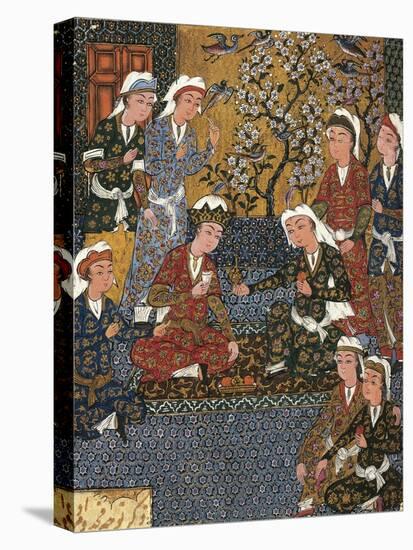 Safavid Persian Prince at Court, Miniature from a Persian Manuscript, 1650-null-Premier Image Canvas