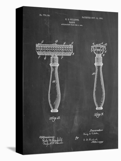 Safety Razor Patent-Cole Borders-Stretched Canvas