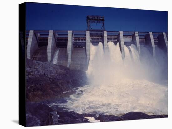 Saguenay River Water Falling Through Slices Atop Shipshaw Dam-Andreas Feininger-Premier Image Canvas