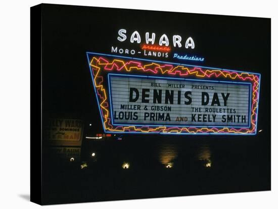 Sahara Sign Advertising Dennis Day. Las Vegas, 1955-Loomis Dean-Premier Image Canvas