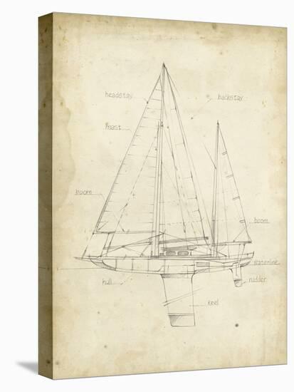 Sailboat Blueprint IV-Ethan Harper-Stretched Canvas