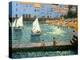 Sailboats, Cadaques, Costa Brava-Andrew Macara-Premier Image Canvas