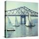 Sailboats in Front of the Central Part of the Tappan Zee Bridge over the Hudson River-Andreas Feininger-Premier Image Canvas