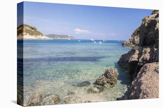 Sailboats in the turquoise sea, Fetovaia Beach, Campo nell'Elba, Elba Island, Livorno Province, Tus-Roberto Moiola-Premier Image Canvas