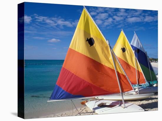 Sailboats on the Beach at Princess Cays, Bahamas-Jerry & Marcy Monkman-Premier Image Canvas