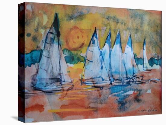 Sailboats with a Pink Sky-Brenda Brin Booker-Premier Image Canvas