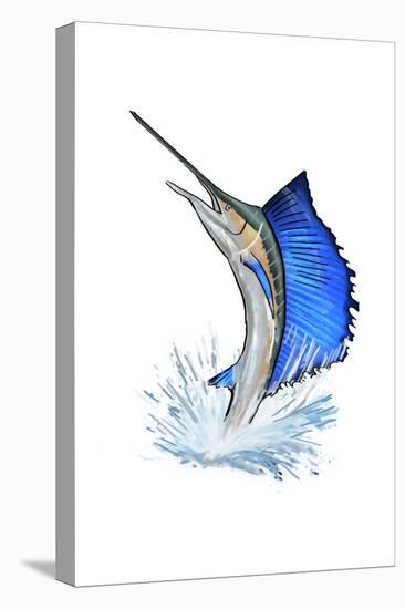 Sailfish - Icon-Lantern Press-Stretched Canvas