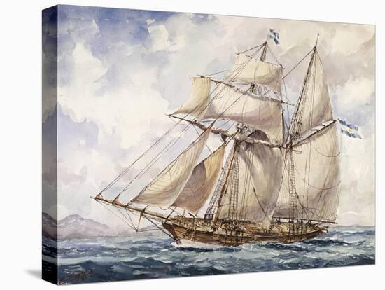 Sailing Along Coast of Falkland Islands with Schooner Sarandi in 1832-1833-null-Premier Image Canvas